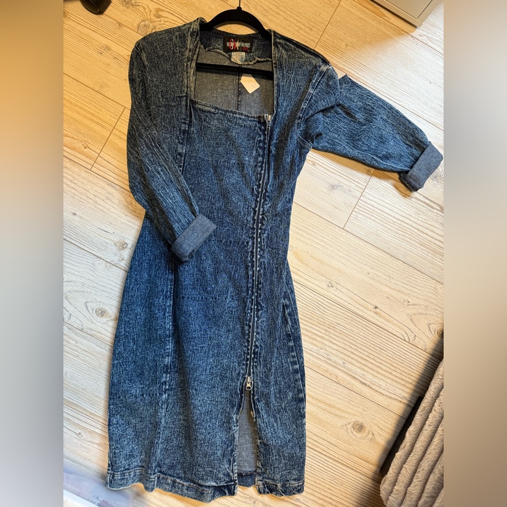 Vintage Gerard Martin Denim Dress | 80s Denim Dress